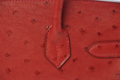 Hermes Ostrich Birkin 30 Rouge Vif 20 of 30