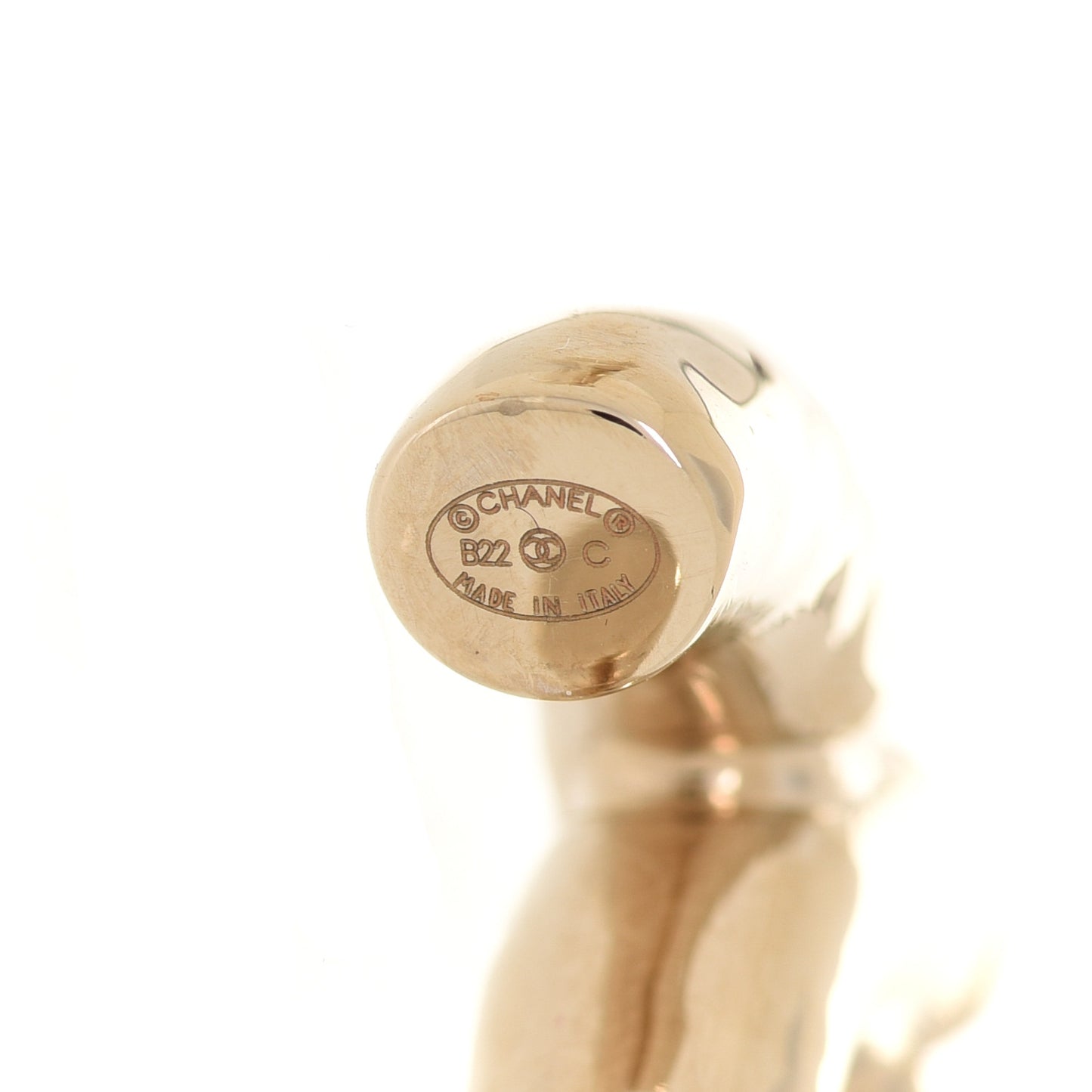 Metal Large CC Earrings Light Gold