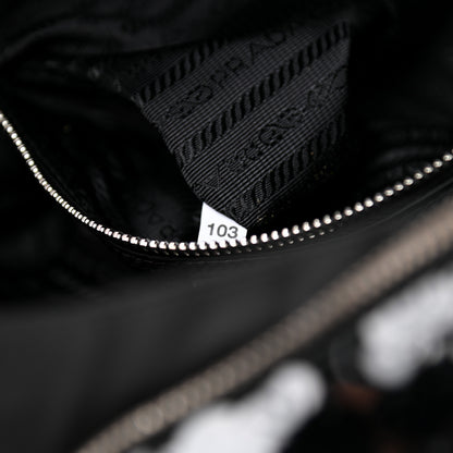 Prada Paillettes Vitello Signaux Bag Black 8 of 17