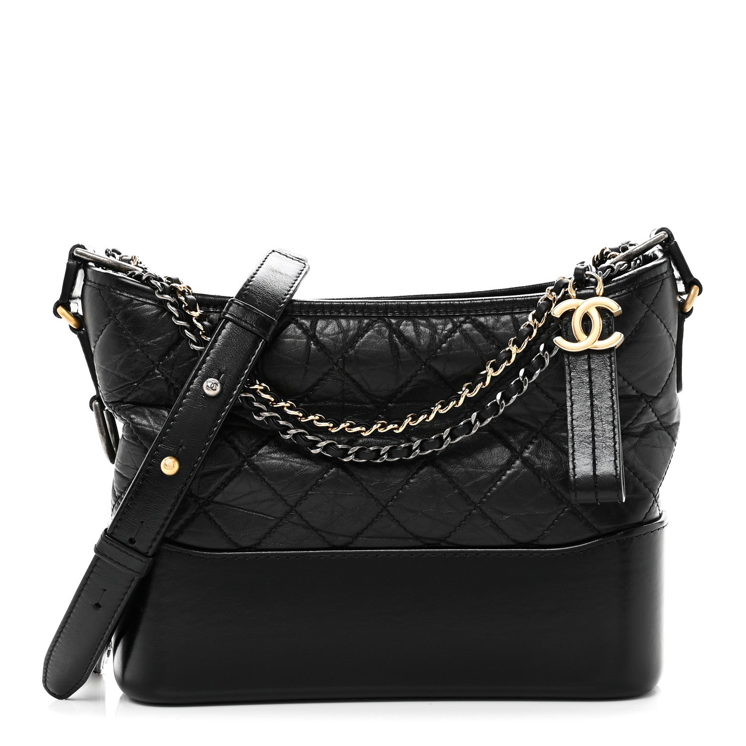 Chanel Aged Calfskin Quilted New Medium Gabrielle Hobo Black 1 of 11