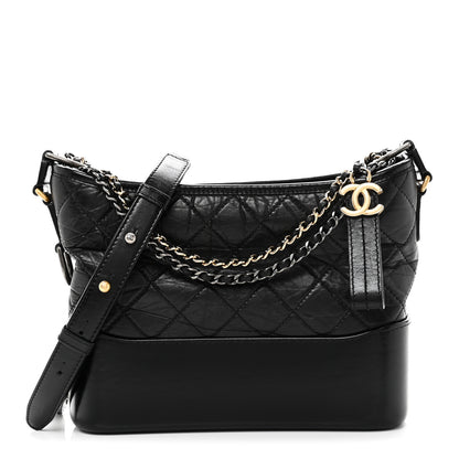 Chanel Aged Calfskin Quilted New Medium Gabrielle Hobo Black 1 of 11