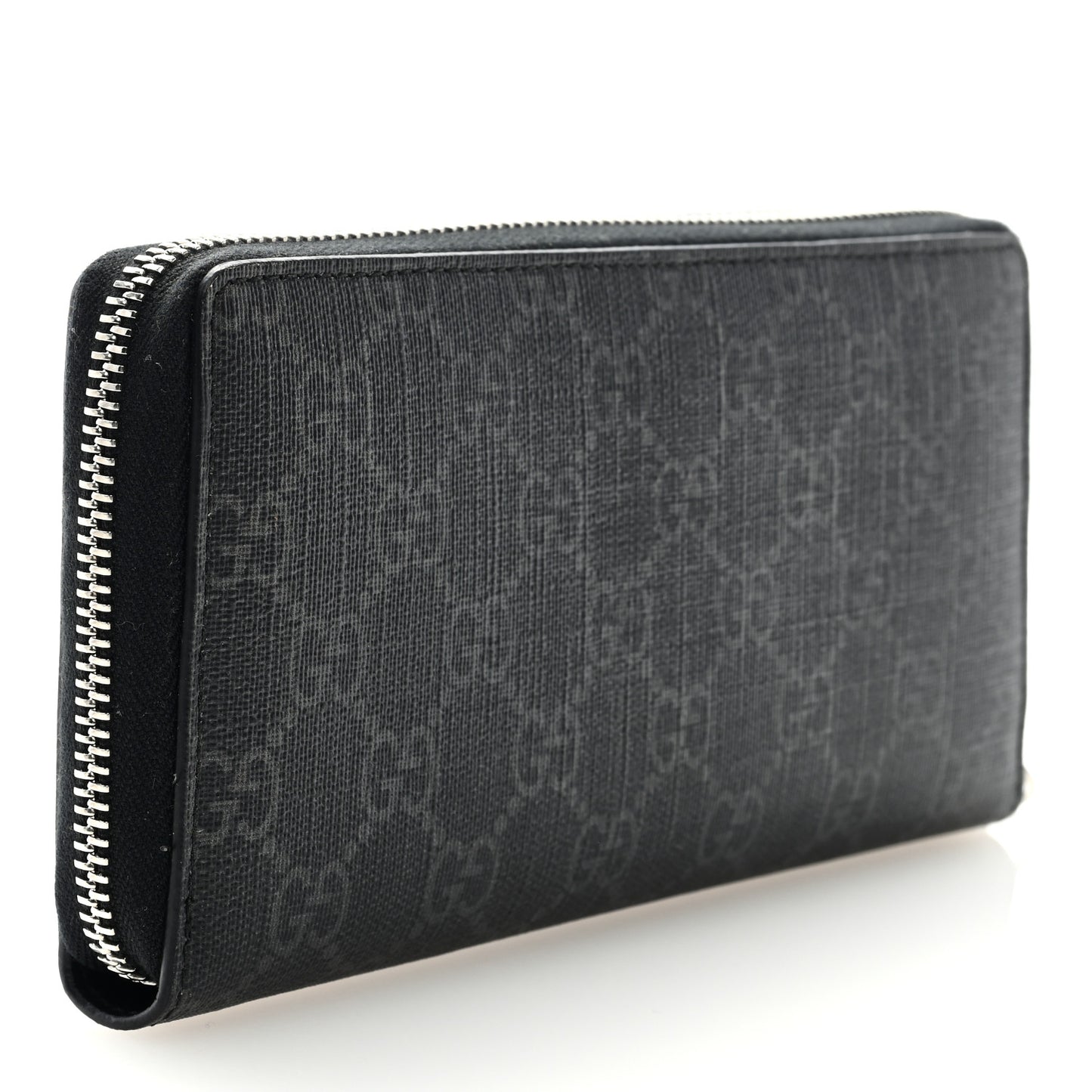 GG Supreme Monogram Kingsnake Zip Around Wallet Black Grey