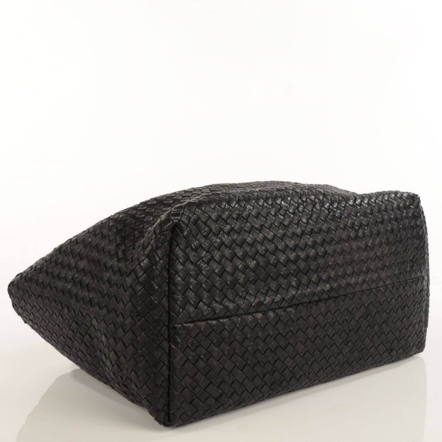 Bottega Veneta Ostrich Intrecciato Large Cabat Black 4 of 7