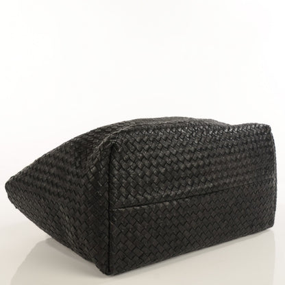 Bottega Veneta Ostrich Intrecciato Large Cabat Black 4 of 7