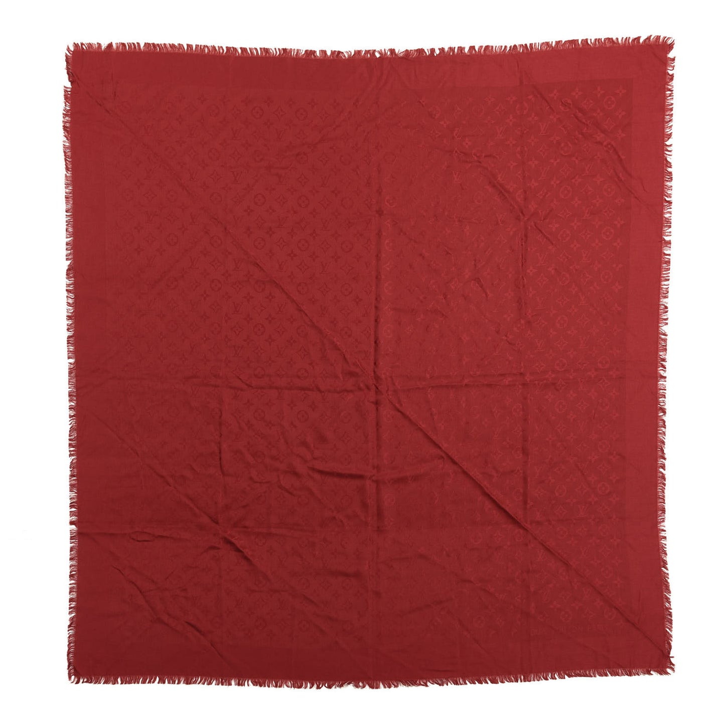 Silk Wool Monogram Shawl Pomme D'Amour