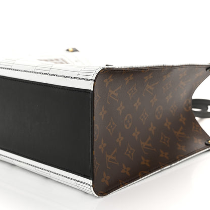 Louis Vuitton X FORNASETTI Calfskin Architettura Onthego MM Black White 9 of 9