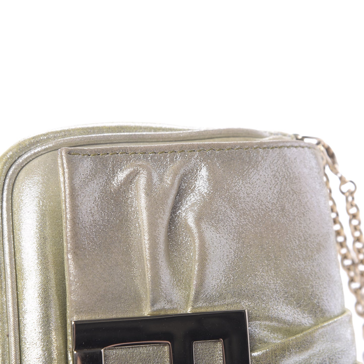 Metallic Calfskin Mia Pochette Silver