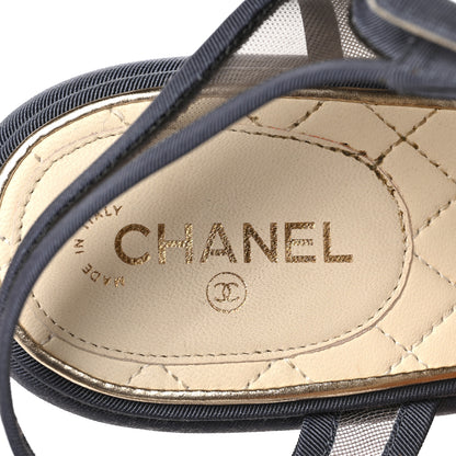Chanel Mesh Wedge Sandals 41 Grey 8 of 11