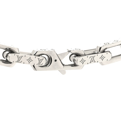 Louis Vuitton Monogram Chain Necklace Silver 4 of 5
