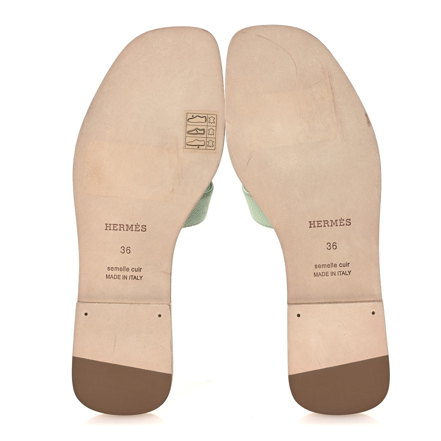Hermes Epsom Oran Sandals 36 Vert Jade 7 of 12