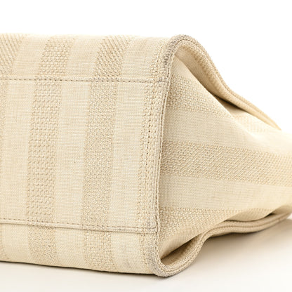 Chanel Mixed Fibers Striped Medium Deauville Tote Beige 10 of 10