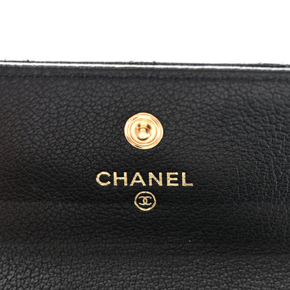 Chanel Goatskin Quilted Flap Card Holder Black 7 of 9