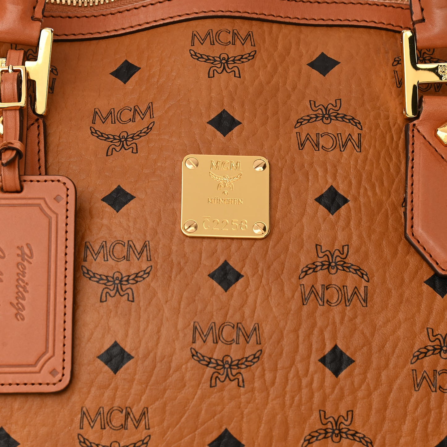 Visetos Heritage Bowler Bag Cognac