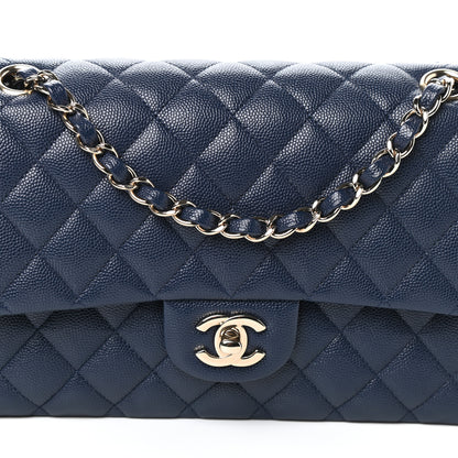 Chanel Caviar Quilted Medium Double Flap Navy 8 of 10