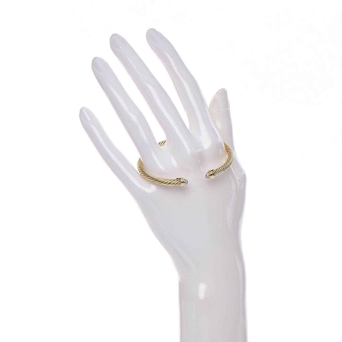 18K Yellow Gold Diamond 4mm Kids Cable Bracelet