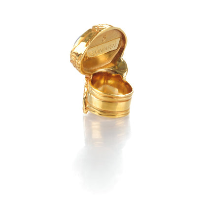 Saint Laurent Glass Cabochon Arty Ovale Ring 5 Gold Lapis 3 of 4