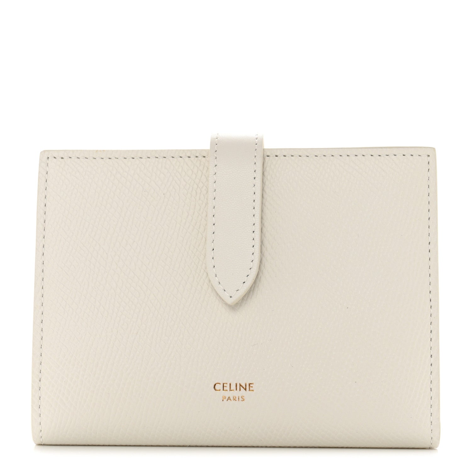 Celine Grained Calfskin Medium Multifunction Strap Wallet White 1 of 7