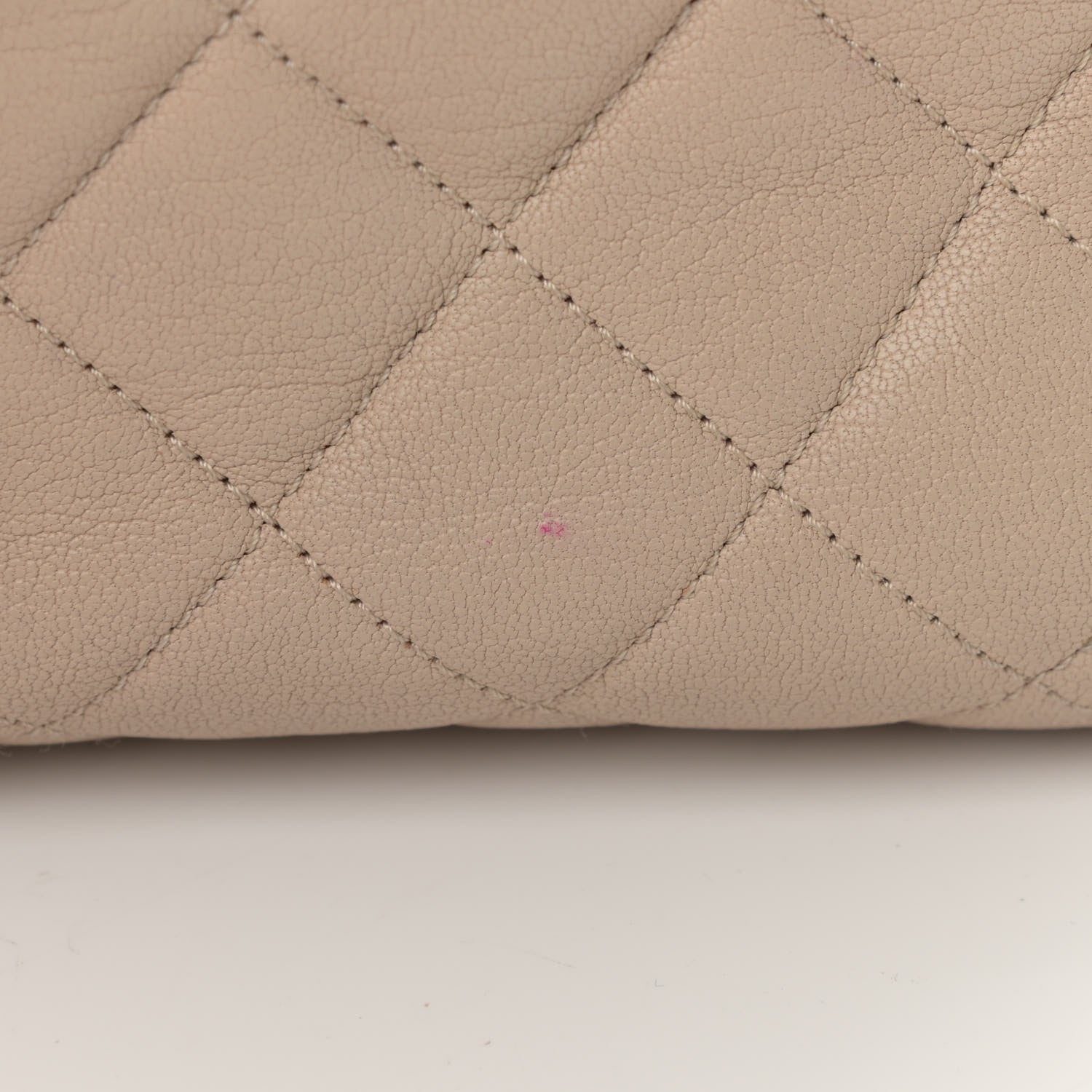 Chanel Shiny Sheepskin Quilted Small Trapezio Flap Beige 13 of 20