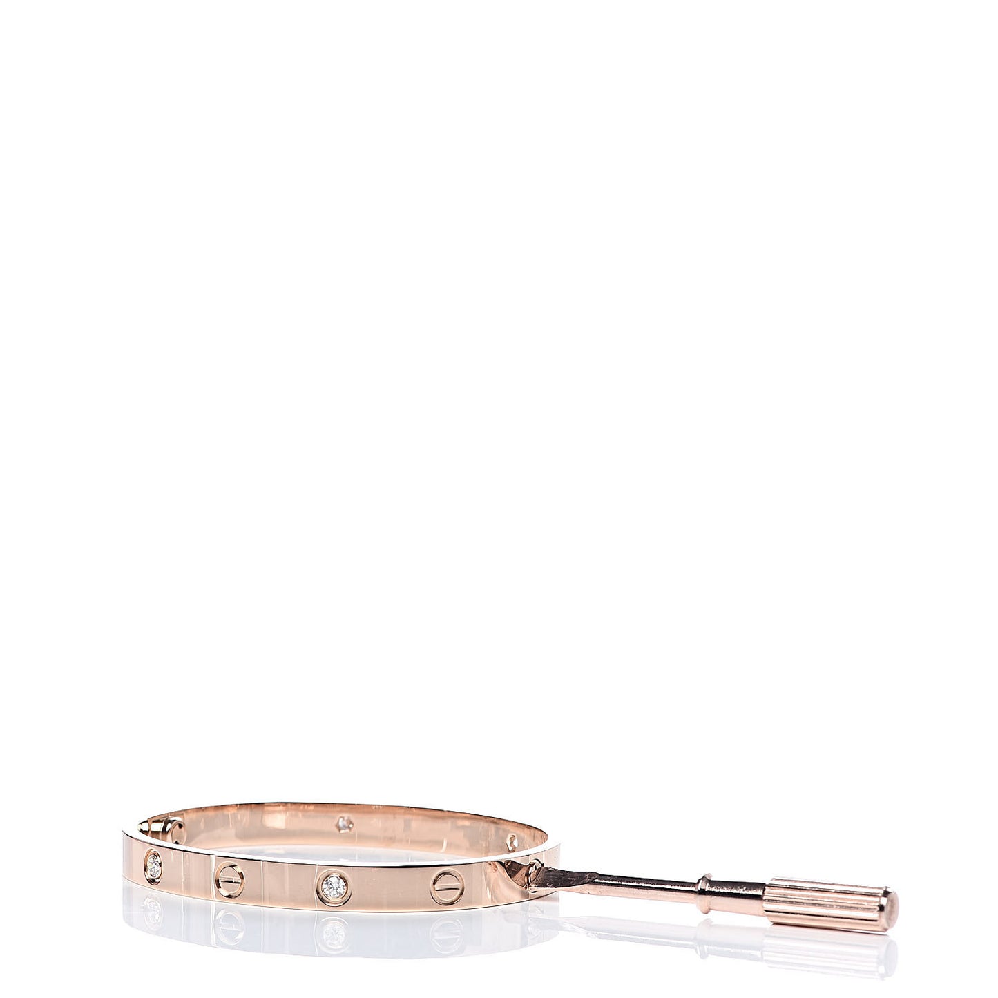 18K Pink Gold 4 Diamond LOVE Bracelet 17