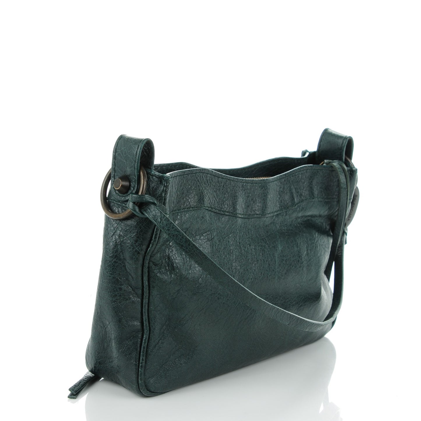 Agneau Classic Hardware Shoulder Bag Poker Fonce