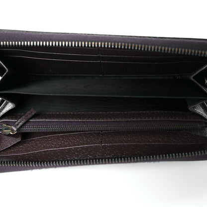 Gucci Monogram Jumbo GG Textured Dollar Calfskin Diana Zip Around Continental Wallet Camel Ebony New Acero 5 of 9