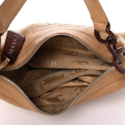 Chanel Caviar CC Wood Chain Hobo Maize 5 of 12