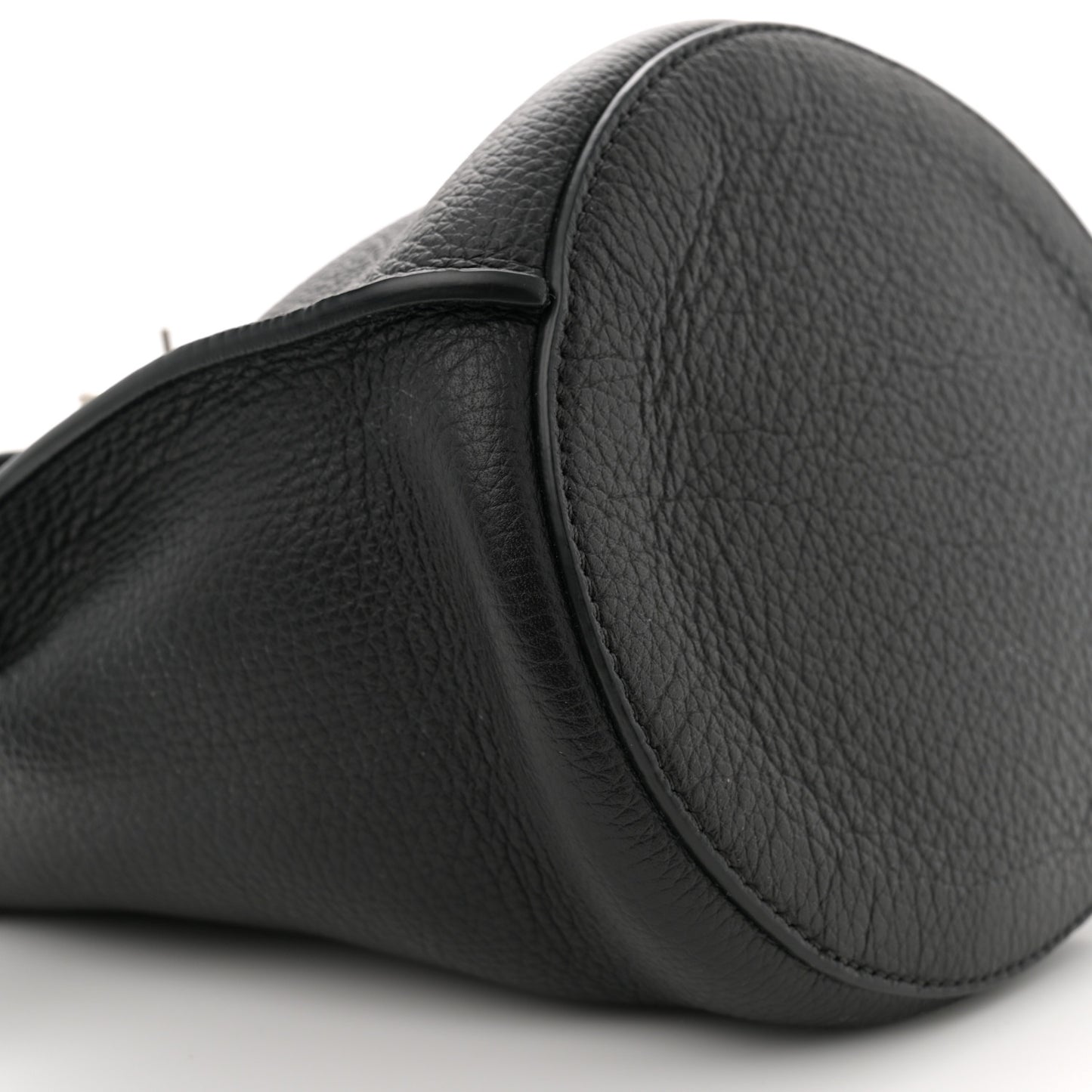 Supple Grained Calfskin Nano Big Bag Bucket Black