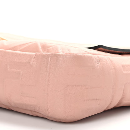 Fendi Nappa FF 1974 Embossed Baguette Rosa Bourbon 9 of 10