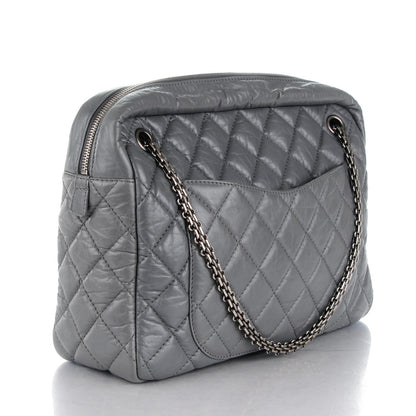 Chanel Aged Calfskin Quilted Large Reissue Camera Case Grey 3 of 7