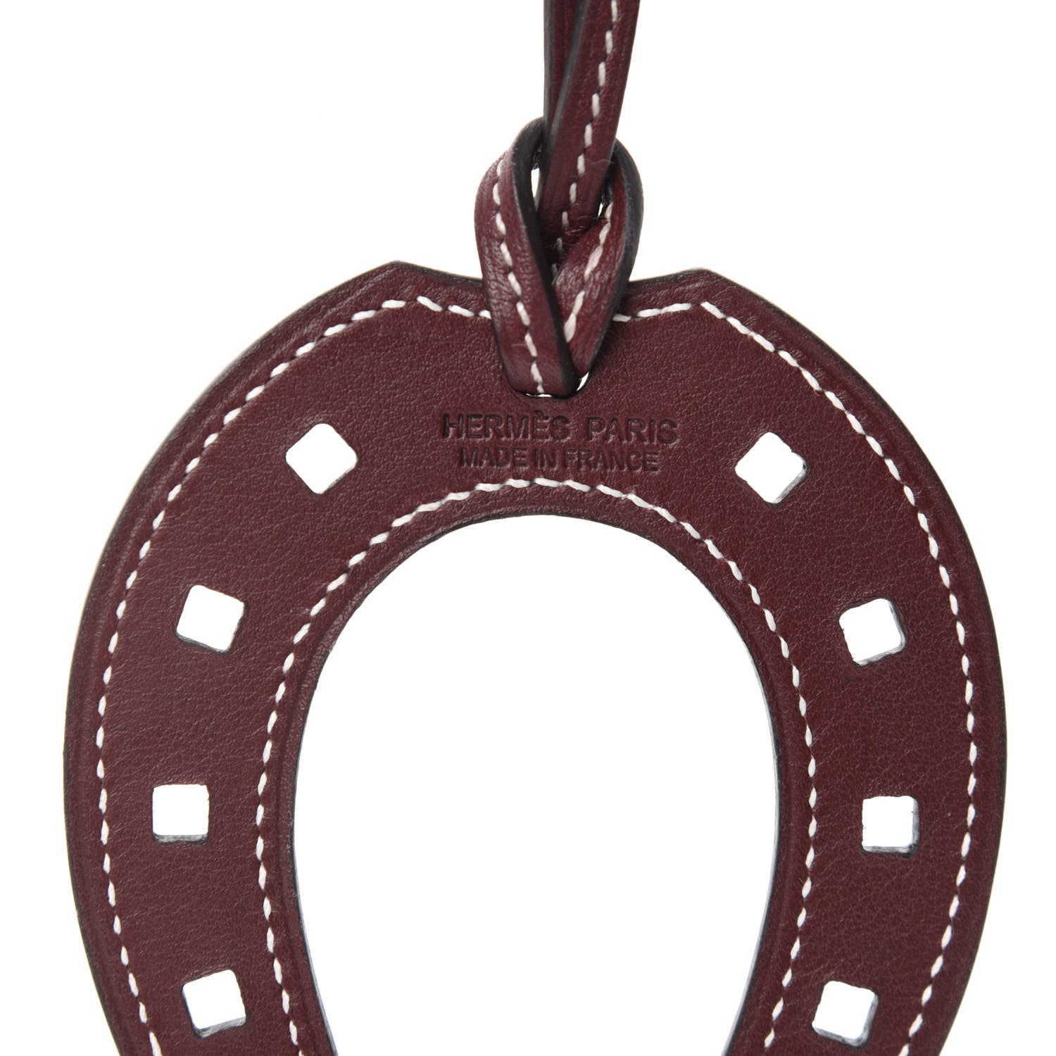 Hermes Swift Paddock Horseshoe Bag Charm Bordeaux 3 of 4
