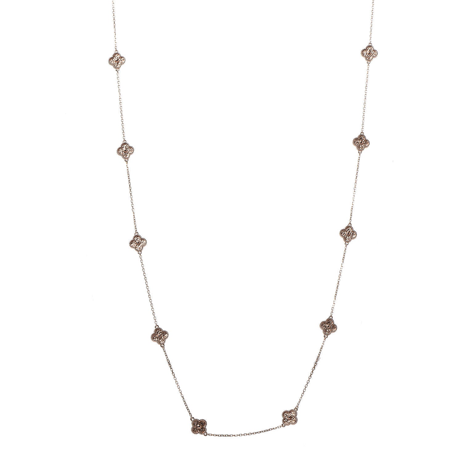 Van Cleef & Arpels 18K Rose Gold 16 Motifs Sweet Alhambra Necklace 1 of 5