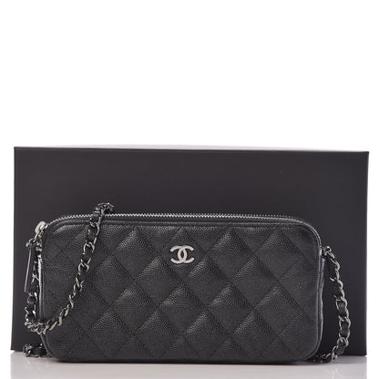 Chanel Iridescent Caviar Quilted Clutch With Chain Black 12 of 12