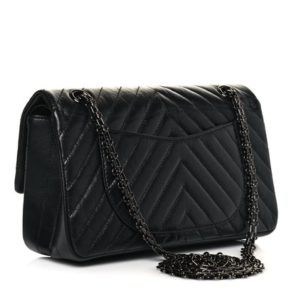 Chanel Aged Calfskin Chevron Quilted 2.55 Reissue 225 Flap So Black 3 of 14