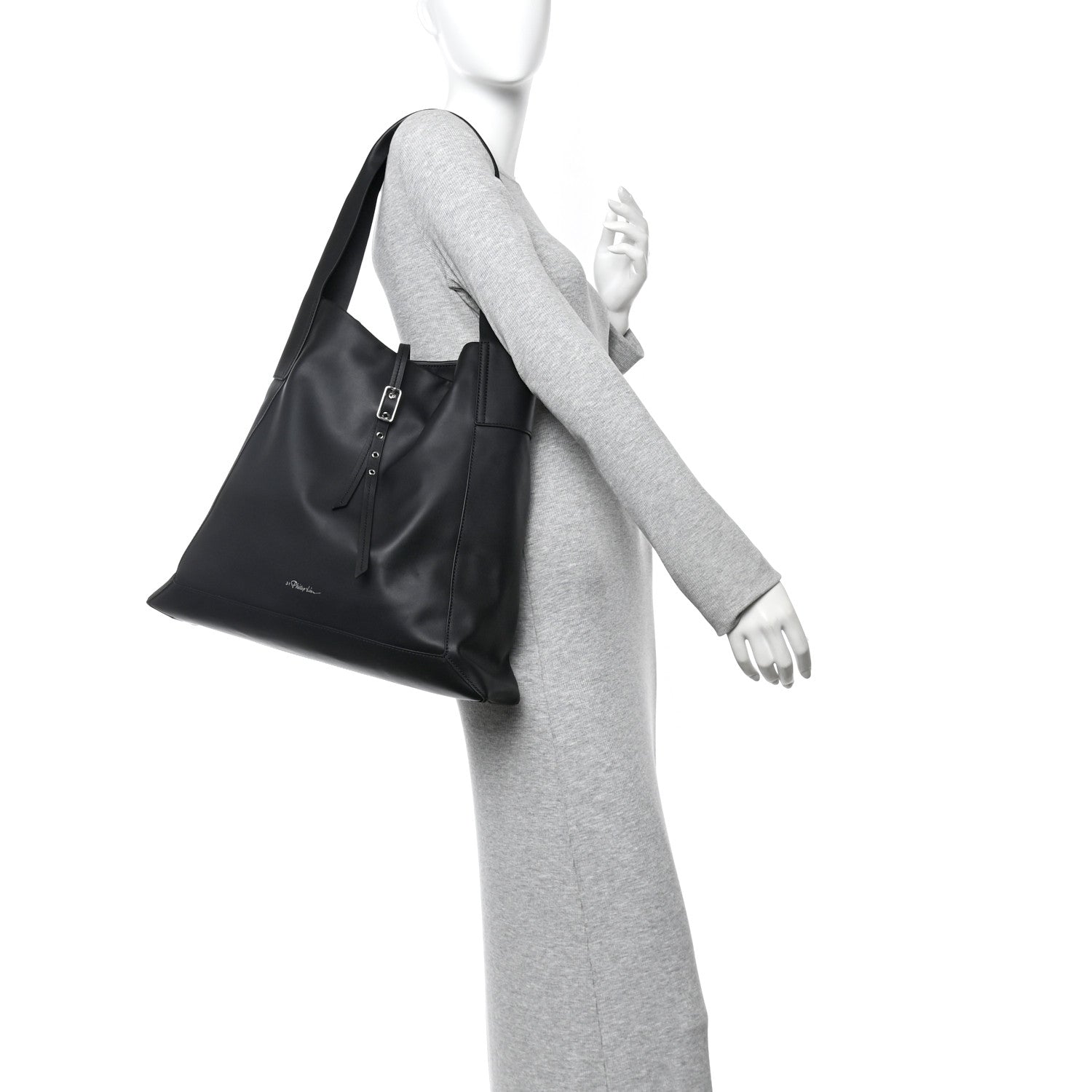 3.1 Phillip Lim Calfskin Go Large Shoulder Bag Black 2 of 10