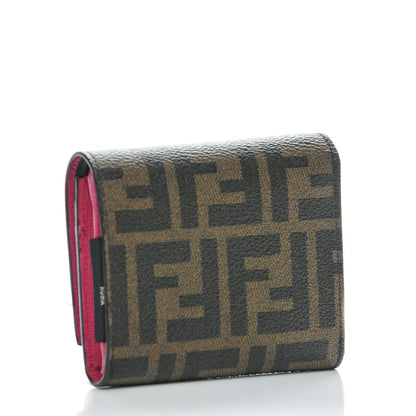 Fendi Zucca Small Flap Wallet Tobacco Fuchsia 3 of 9