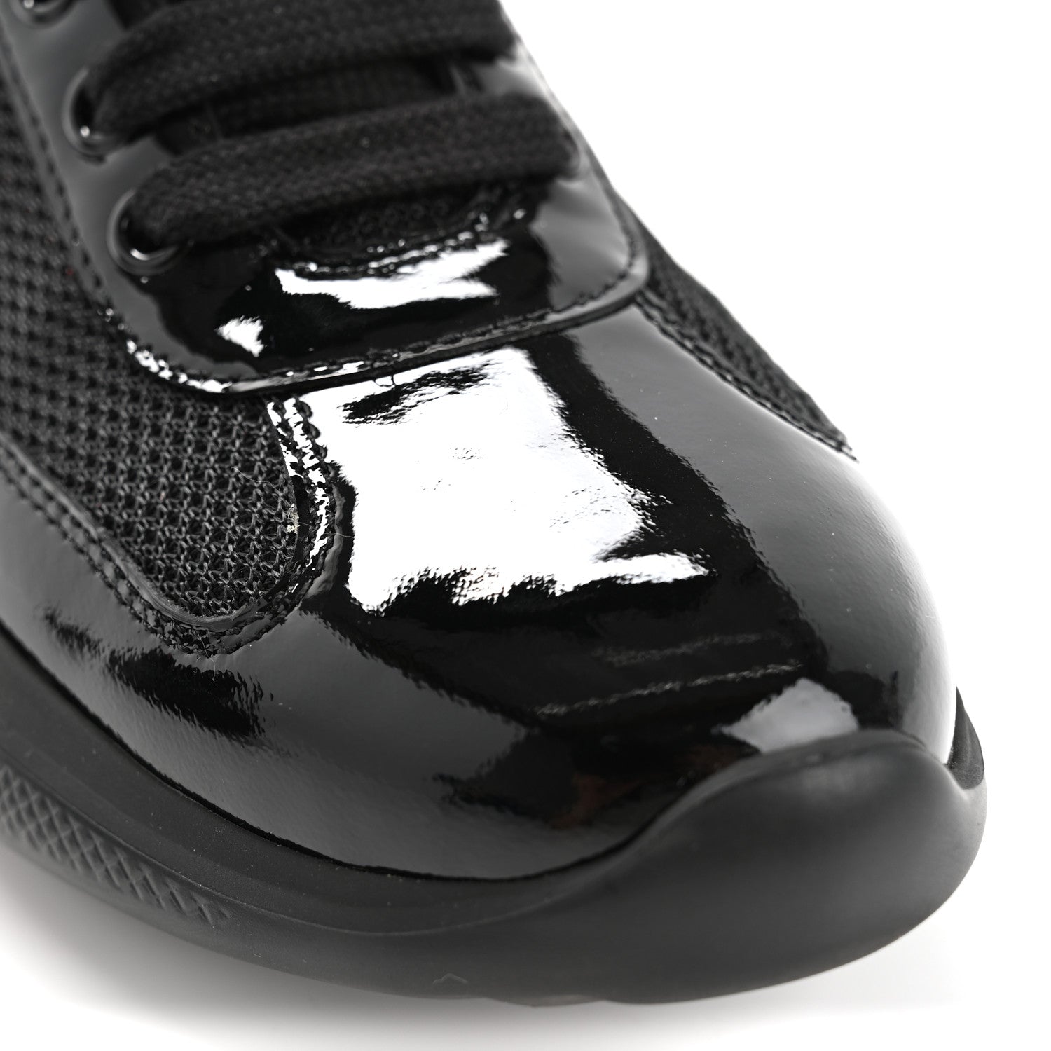 Prada Patent America's Cup Patchwork Sneakers 36 Black 11 of 12