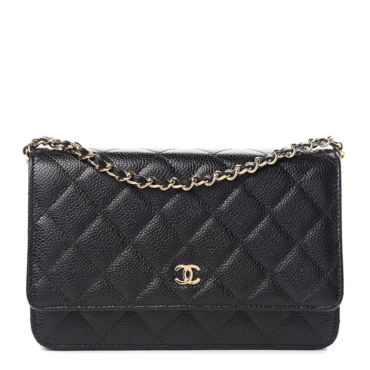 Caviar Quilted Wallet On Chain WOC Black
