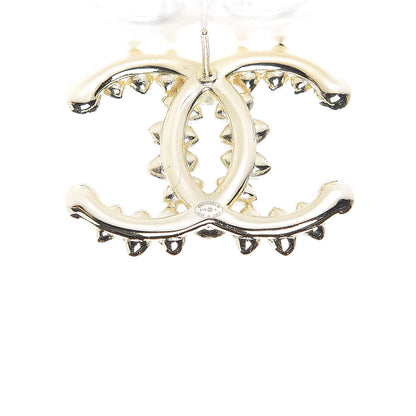 Chanel Strass Crystal Dazzling Wheat CC Earrings Blue Gold 3 of 5