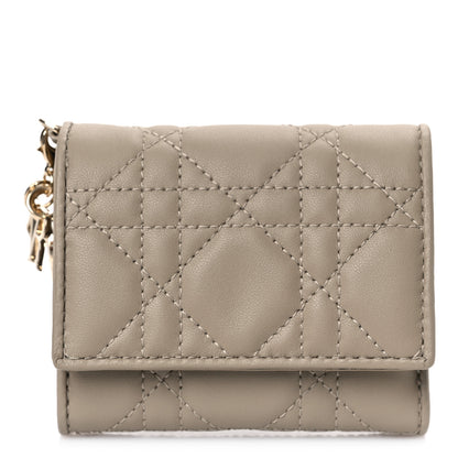 Christian Dior Lambskin Cannage Lady Dior Lotus Wallet Hazelnut 1 of 9