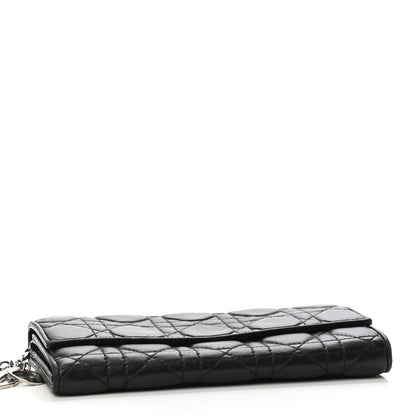 Christian Dior Lambskin Cannage Lady Dior Rendezvous Wallet On Chain Black 3 of 4