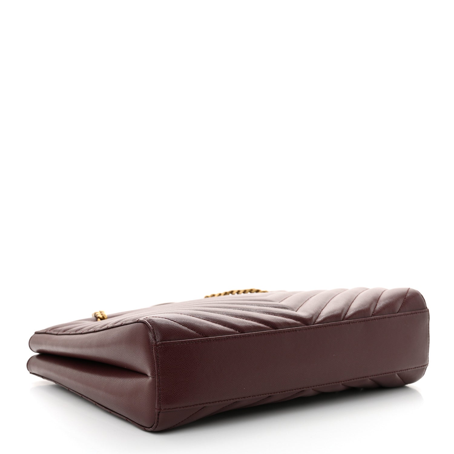 Saint Laurent Grain de Poudre Matelasse Chevron Medium Tribeca Shopping Bag Rouge Legion 4 of 10