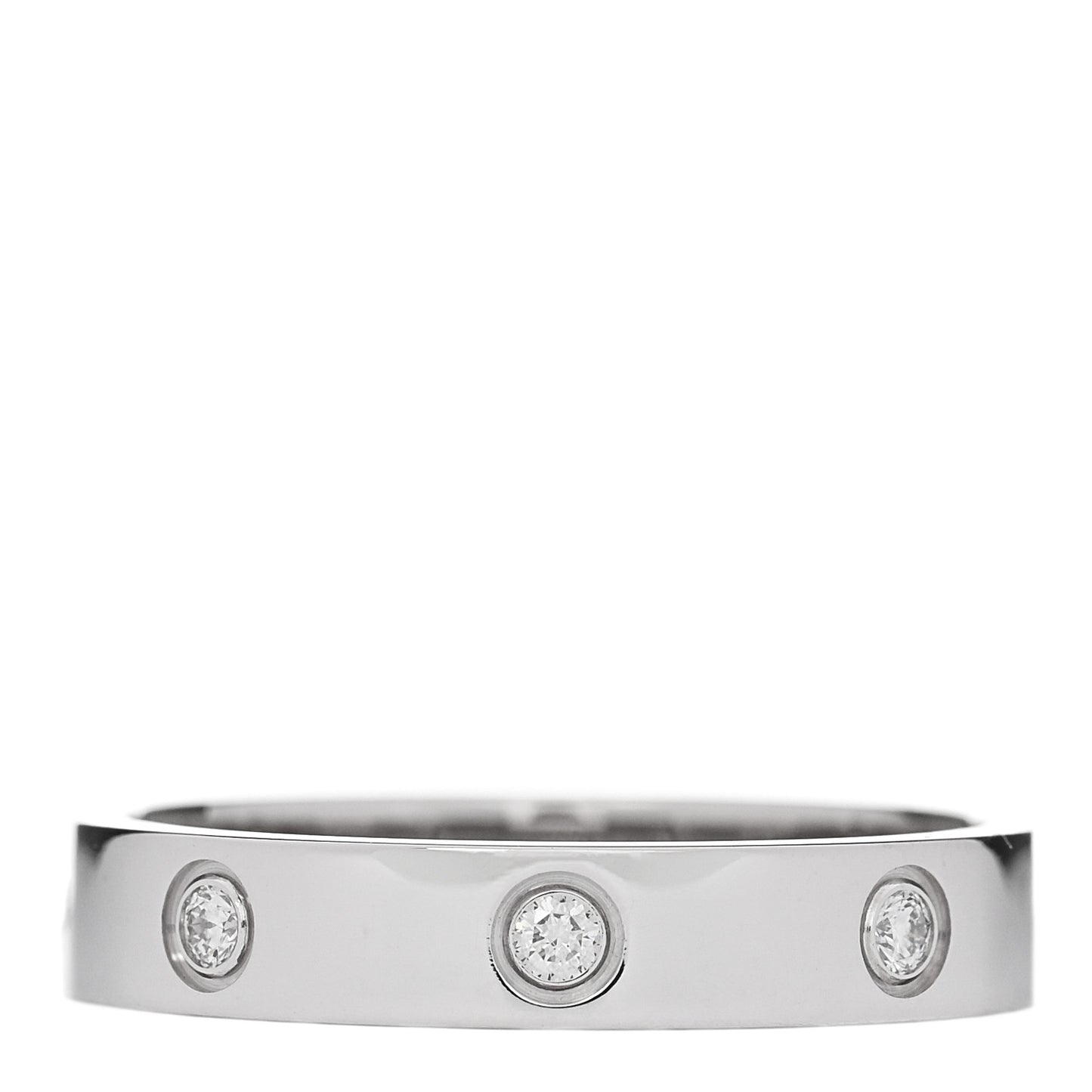 18K White Gold 8 Diamond 4mm Wedding Band LOVE Ring 59 8.75