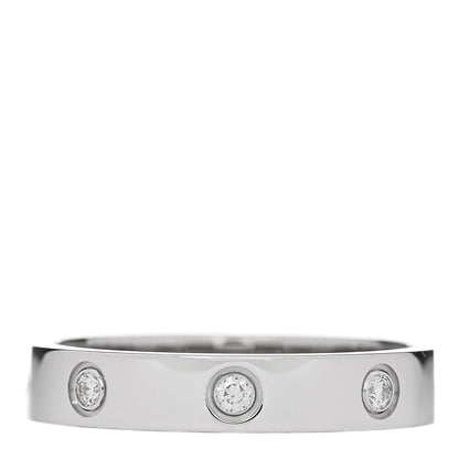 Cartier 18K White Gold 8 Diamond 4mm Wedding Band LOVE Ring 59 8.75 3 of 4