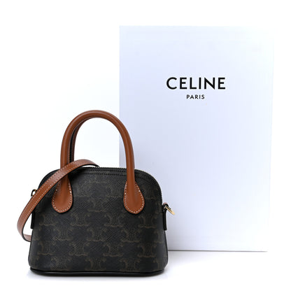 Celine Canvas Calfskin Triomphe Mini Honorine Bag Tan 9 of 9