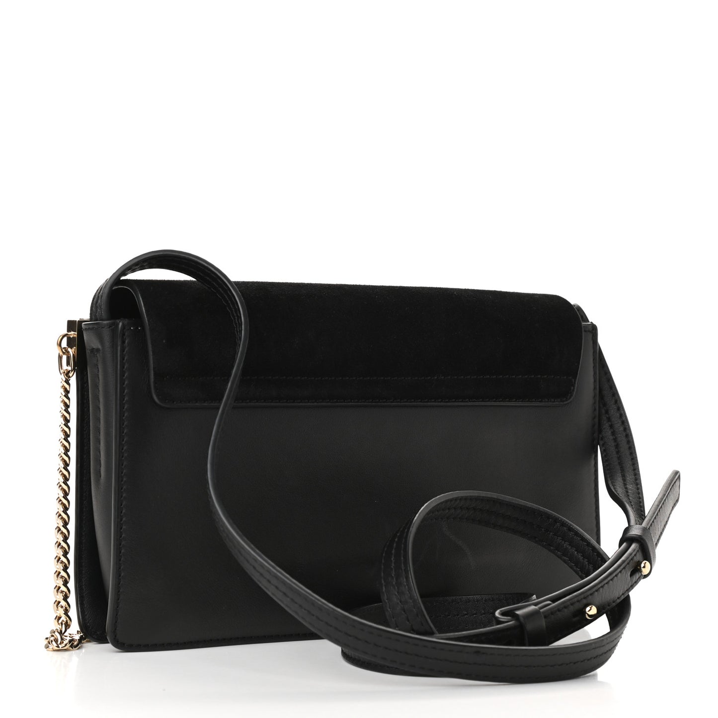 Suede Calfskin Small Faye Shoulder Bag Black