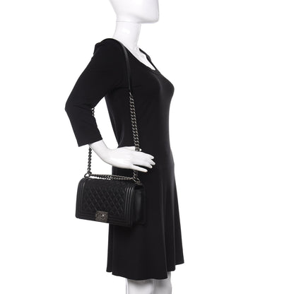 Chanel Caviar Quilted Medium Boy Flap Black 2 of 11