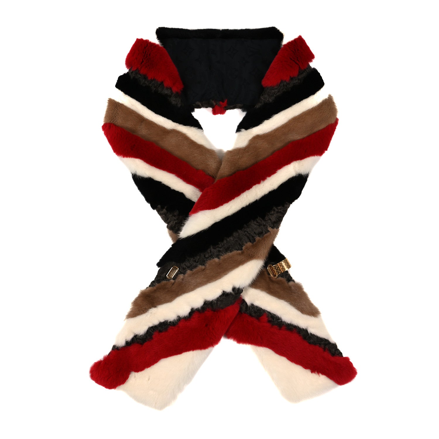 Louis Vuitton Mink Rabbit Lamb Fur Stole Black Brown Red White 1 of 3