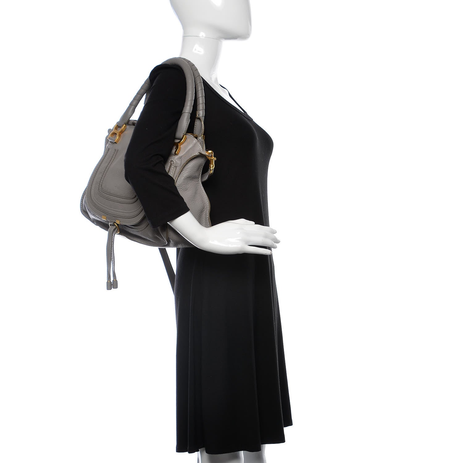Chloe Calfskin Medium Marcie Satchel Cashmere Grey 3 of 11