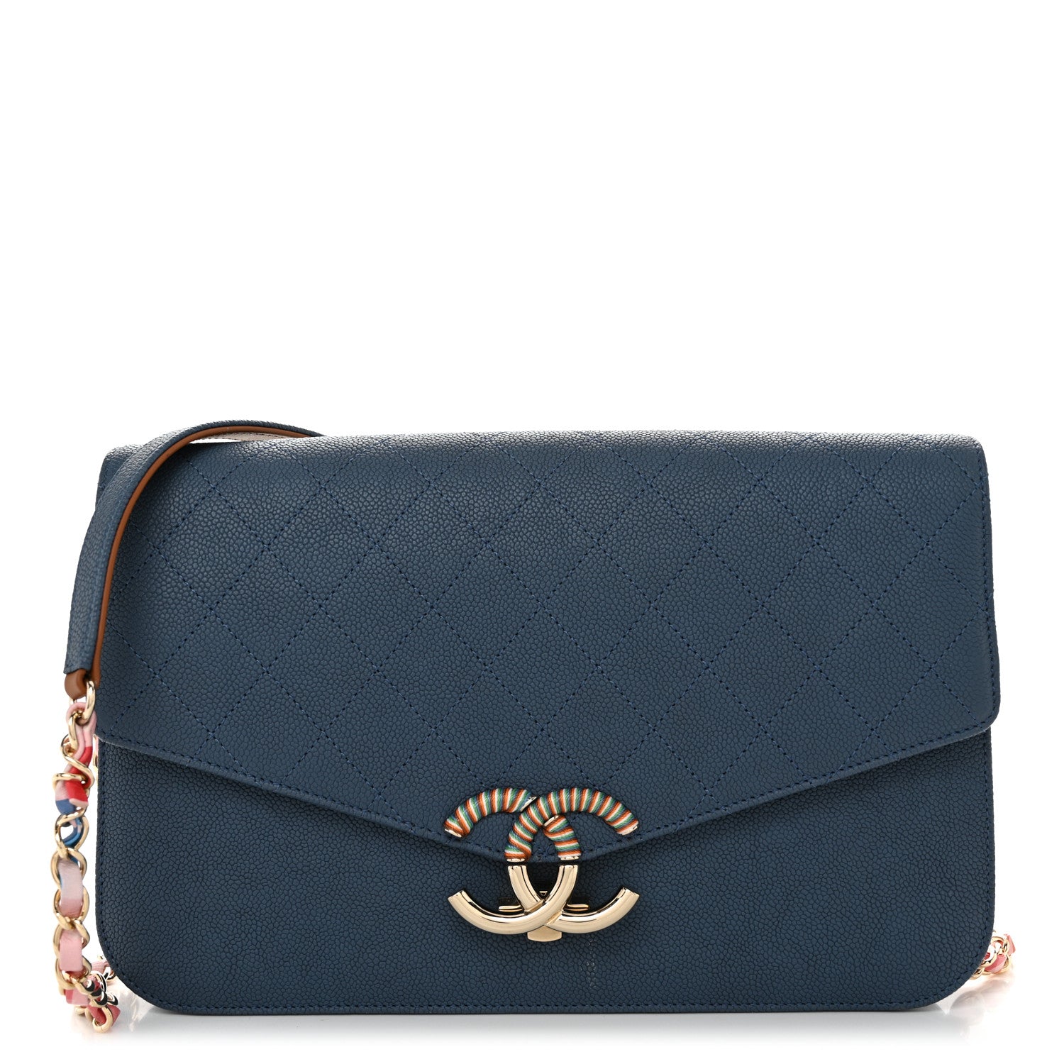 Chanel Grained Calfskin Quilted Cuba Flap Blue 1 of 11