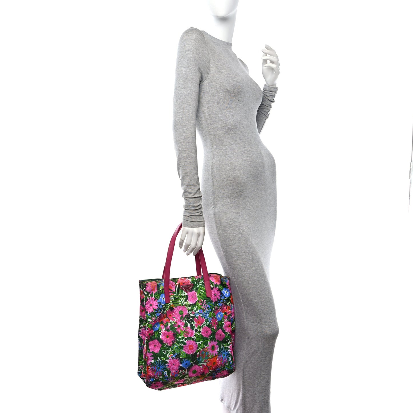 Tessuto Nylon Floral Print Tote Pink